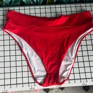 MeUndies Vibrant Red and White Swim Bottom